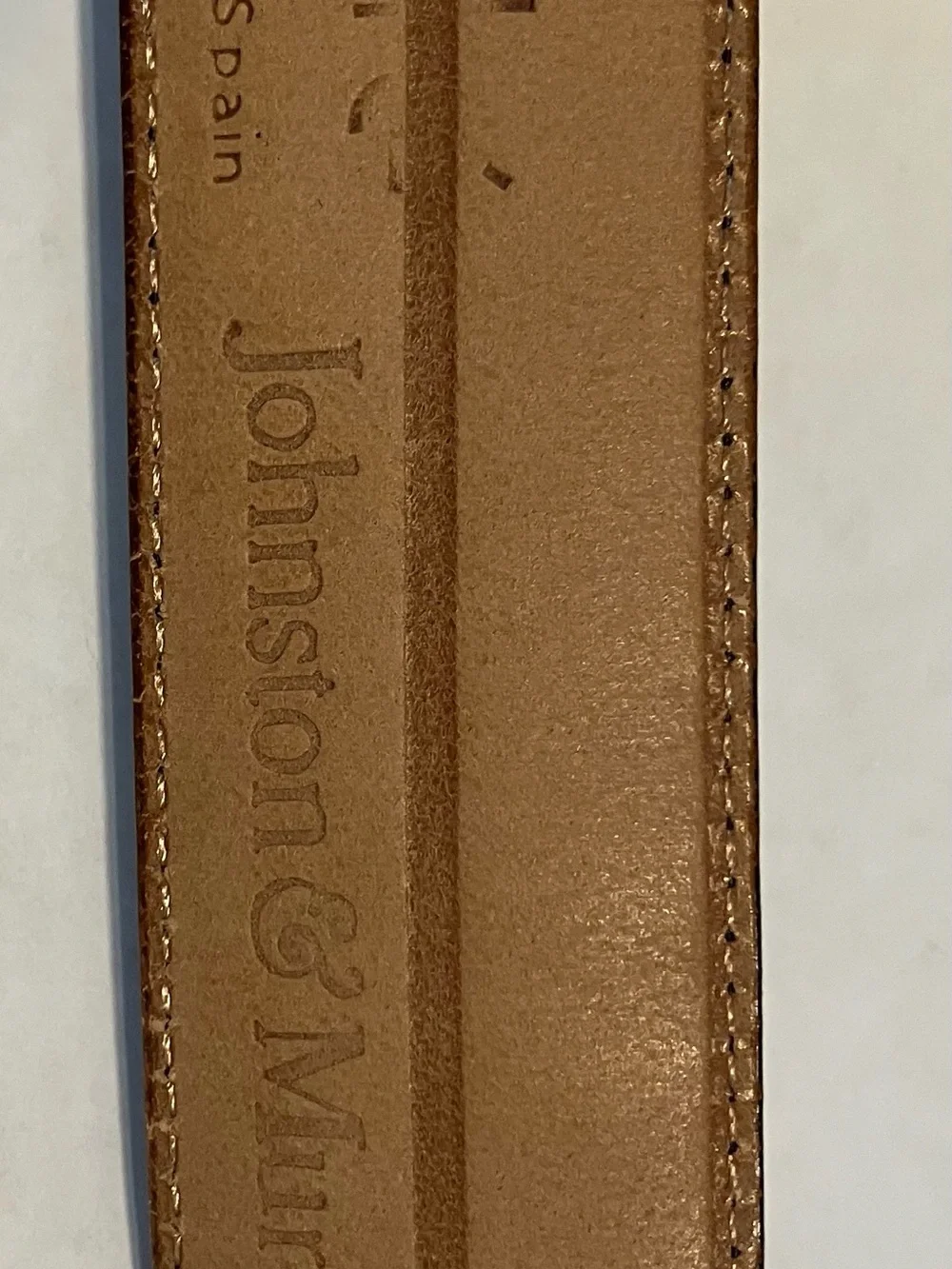 Men's Johnson & Murphy Brown Woven Lizard Belt leather Silver Buckle Sz 36 Spain